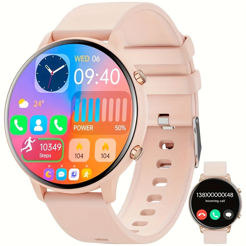 Smart Watch Fitness Tracker for Android Ios Mobile Phones, Sports Running Digital Watch with Sedentary Reminders, Music Control, Circular Touch Screen Smart Watch, Gift for Men Women