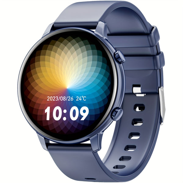 Smart Watch Fitness Tracker for Android Ios Mobile Phones, Sports Running Digital Watch with Sedentary Reminders, Music Control, Circular Touch Screen Smart Watch, Gift for Men Women