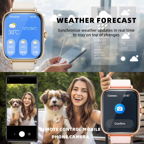 Sports Smart Watch, 1.83'' Full Touch Screen Display with Message, Answer Make Call Smartwatch, Monitoring, Sports Pedometer, Information Alerts, for iPhone Android Phones, Smartbands Fitness Watch for Women Men Friend Gift, Birthday Gift