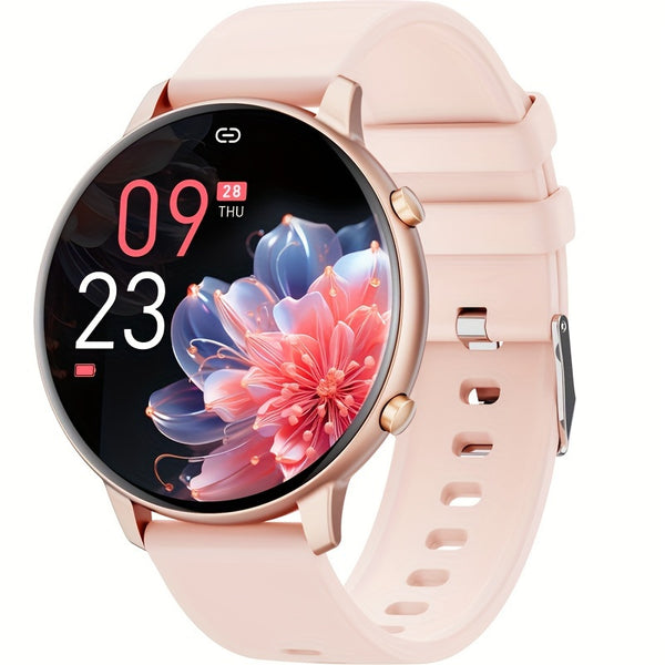 Smart Watch Fitness Tracker for Android Ios Mobile Phones, Sports Running Digital Watch with Sedentary Reminders, Music Control, Circular Touch Screen Smart Watch, Gift for Men Women