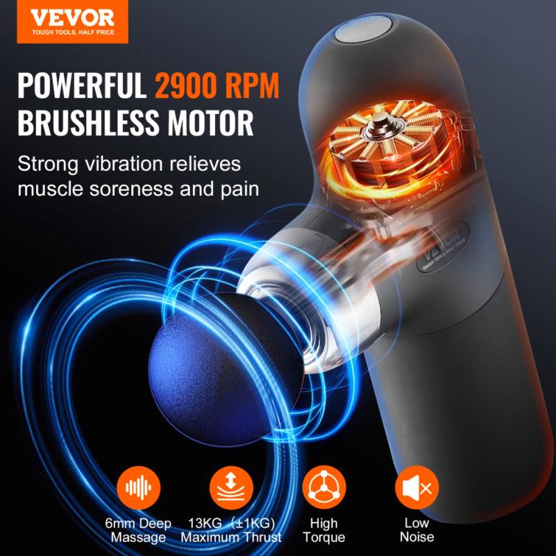 Deep Tissue Massage Gun for Athletes with 4 Settings and 4 Interchangeable Massage Heads Rechargeable Mini Percussion Massager for and Muscle Relaxation