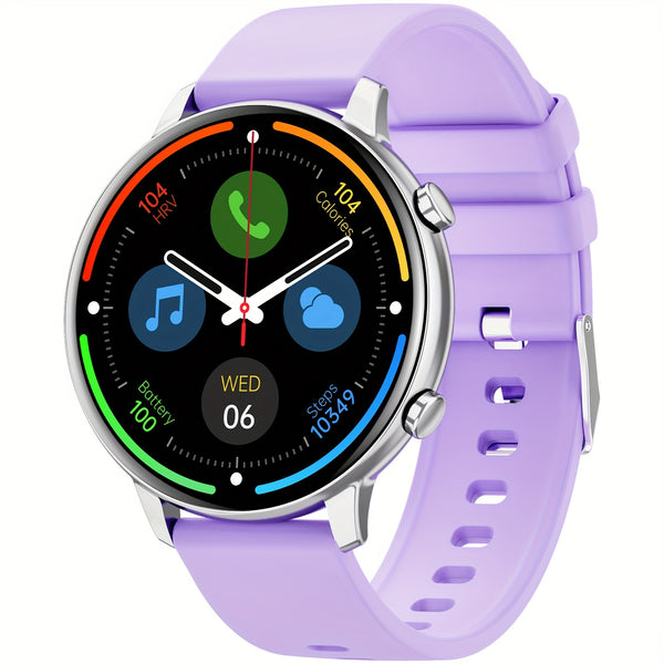 Smart Watch Fitness Tracker for Android Ios Mobile Phones, Sports Running Digital Watch with Sedentary Reminders, Music Control, Circular Touch Screen Smart Watch, Gift for Men Women