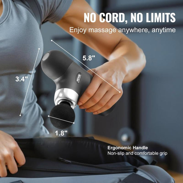 Deep Tissue Massage Gun for Athletes with 4 Settings and 4 Interchangeable Massage Heads Rechargeable Mini Percussion Massager for and Muscle Relaxation