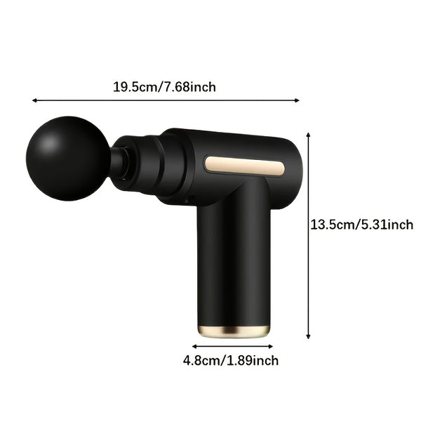 6pcs Portable Gun Set with LED Touchscreen And 4 Interchangeable Heads, USB Rechargeable Deep Tissue Vibration Massager for Sports, Fitness And - Ideal Gift for Men And Women: Lightweight Gun