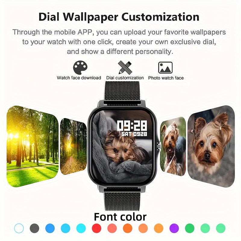 Smart Watch, Men's\u002FWomen's Watch, Call and Message Reminders, DIY Dial, Large Screen Display, Sports Pedometer and Other Modes for Fitness Exercise, Suitable as Holiday and Birthday Gifts