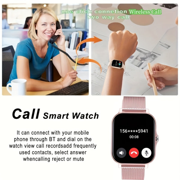 Smart Watch, Men's\u002FWomen's Watch, Call and Message Reminders, DIY Dial, Large Screen Display, Sports Pedometer and Other Modes for Fitness Exercise, Suitable as Holiday and Birthday Gifts
