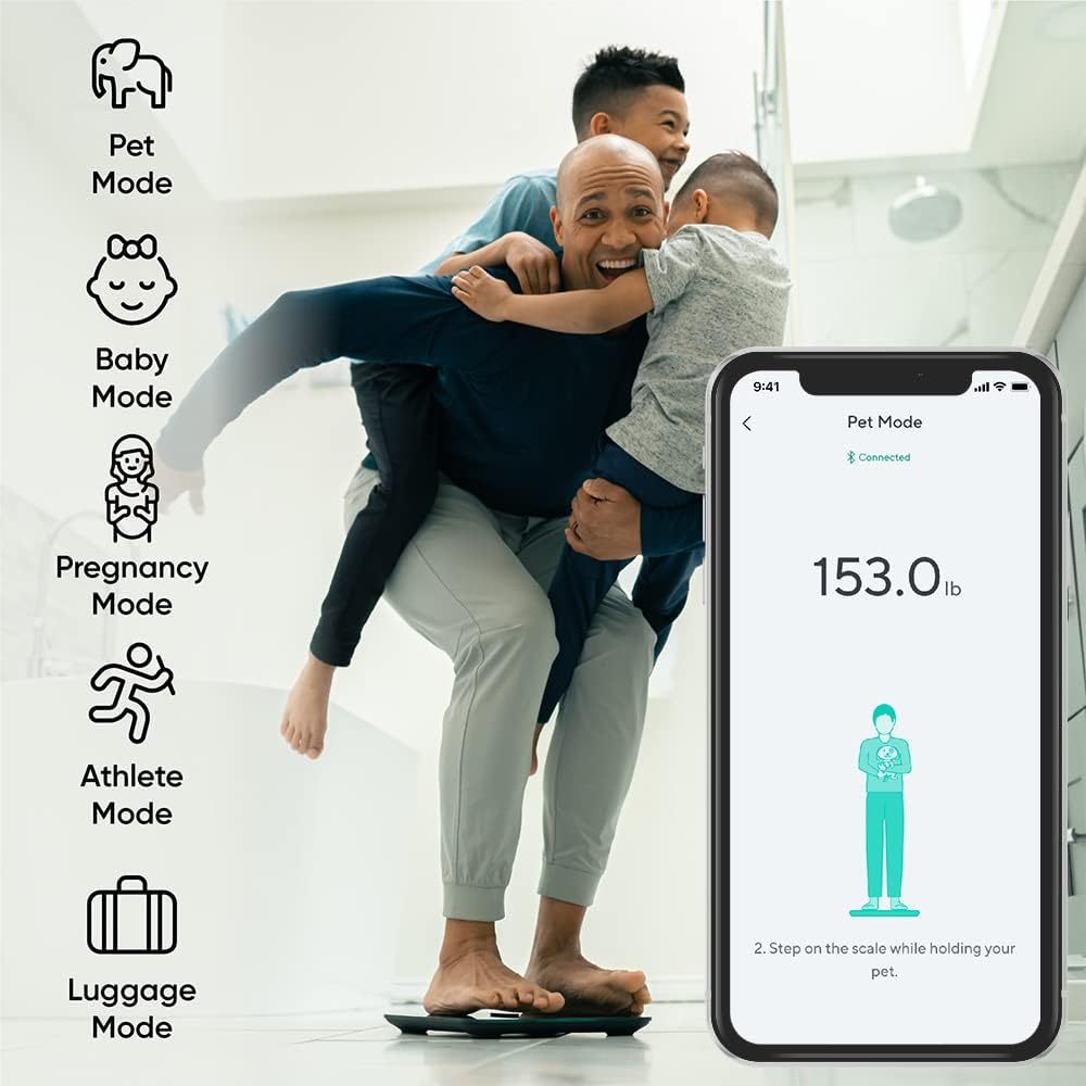 WYZE Smart Scale X for Body Weight, Digital Bathroom Scale for Body Fat, FSA HSA Eligible, Water and Muscle, Heart Rate Monitor, Body Composition Analyzer for People, Baby, Pet, 400 lb