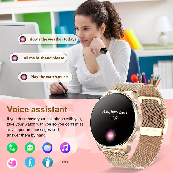 1.32-inch Full Touch Screen Smart Watch - Make\u002FReceive Calls, 120+ Sports Modes, Fitness Tracker - Perfect for Android\u002FiPhone, Men\u002FWomen, Halloween & Christmas Gifts