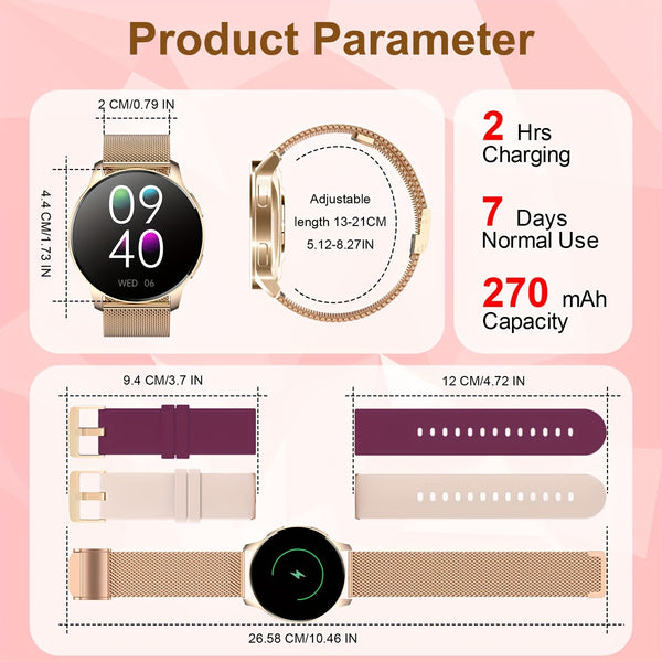 1.32-inch Full Touch Screen Smart Watch - Make\u002FReceive Calls, 120+ Sports Modes, Fitness Tracker - Perfect for Android\u002FiPhone, Men\u002FWomen, Halloween & Christmas Gifts