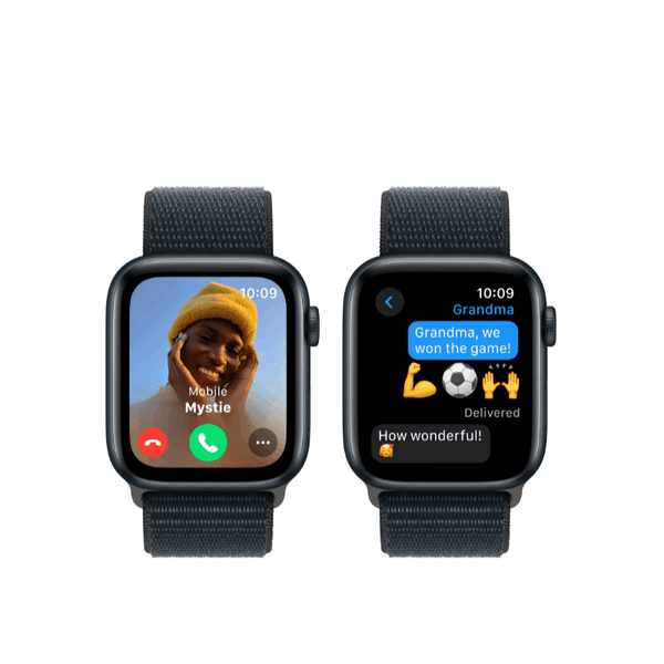 Apple Watch SE (2nd Gen) GPS 44mm Smartwatch with Midnight Aluminum Case and Midnight Sport Loop. Fitness & Sleep Tracker