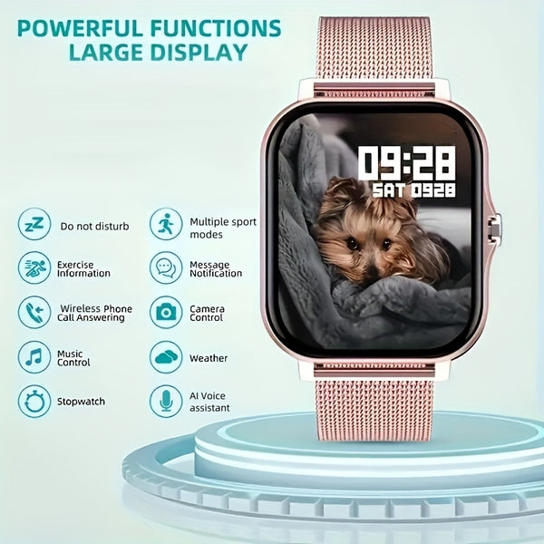 Smart Watch, Men's\u002FWomen's Watch, Call and Message Reminders, DIY Dial, Large Screen Display, Sports Pedometer and Other Modes for Fitness Exercise, Suitable as Holiday and Birthday Gifts