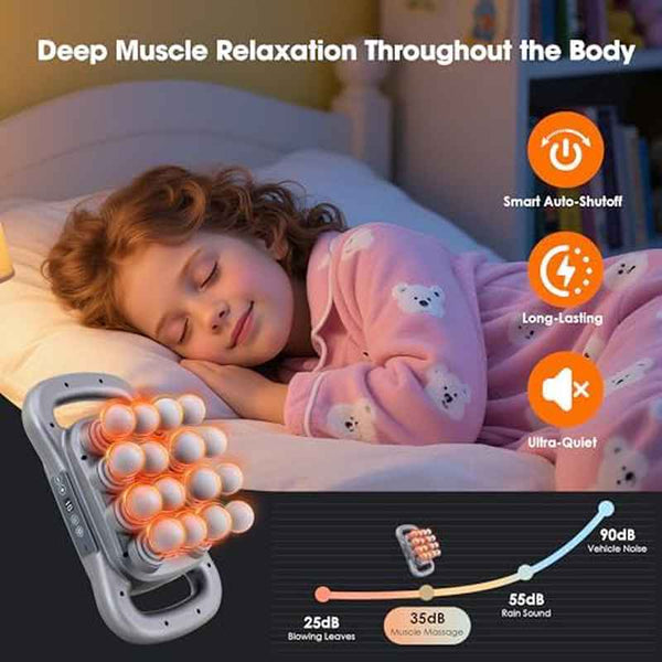 16 Head Massage Gun Set for Deep Tissue, 9 Styles Levels Electric Percussion Massager, Dark Grey