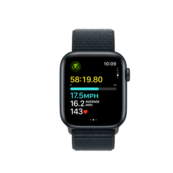 Apple Watch SE (2nd Gen) GPS 44mm Smartwatch with Midnight Aluminum Case and Midnight Sport Loop. Fitness & Sleep Tracker