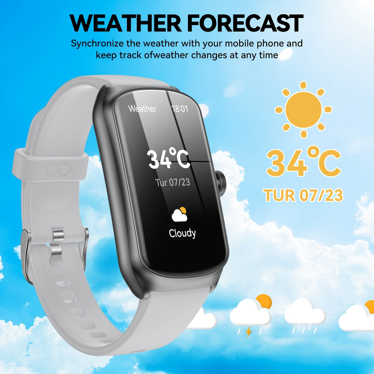 Anyloop White 1.58' Sport Smart Watch, Long Battery Life 20+ Sports Modes Practical Functions Smart Watch for Men\u002FWomen, High Quality Smart Watch