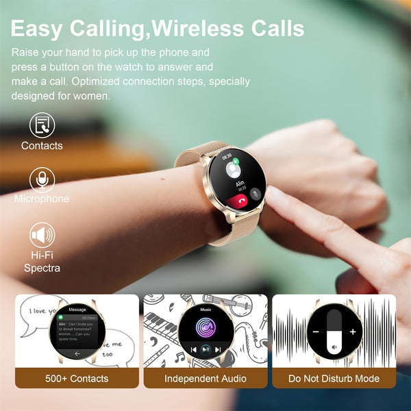 1.32-inch Full Touch Screen Smart Watch - Make\u002FReceive Calls, 120+ Sports Modes, Fitness Tracker - Perfect for Android\u002FiPhone, Men\u002FWomen, Halloween & Christmas Gifts