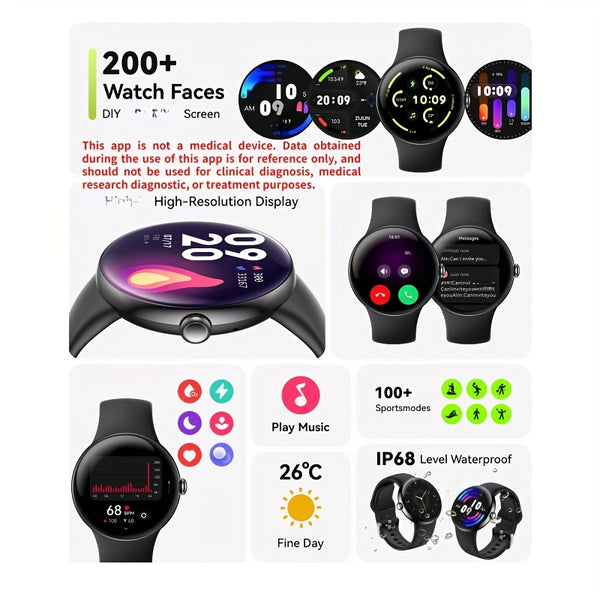 Mart Watch For Women Men Make Call\u002FAnswer, Fitness Tracker With Stress\u002FSleep Tracker\u002FStep Counter, Pedometer Sports Watch With IP68 Waterproof, Ladies Smartwatches Fitness Watch