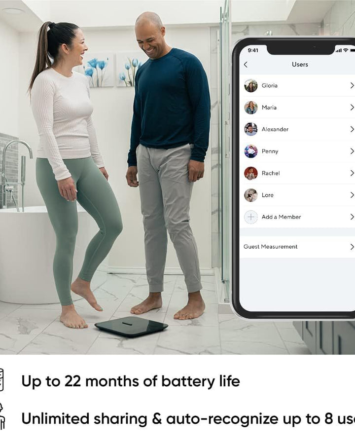 WYZE Smart Scale X for Body Weight, Digital Bathroom Scale for Body Fat, FSA HSA Eligible, Water and Muscle, Heart Rate Monitor, Body Composition Analyzer for People, Baby, Pet, 400 lb