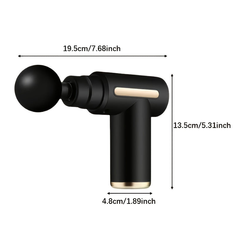 6pcs Portable Gun Set with LED Touchscreen And 4 Interchangeable Heads, USB Rechargeable Deep Tissue Vibration Massager for Sports, Fitness And - Ideal Gift for Men And Women: Lightweight Gun