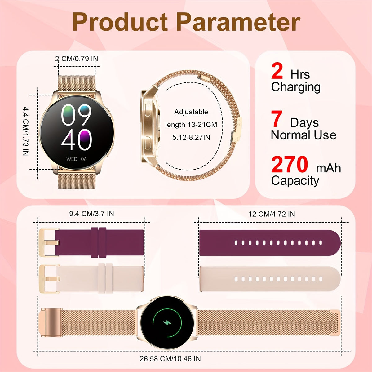 1.32-inch Full Touch Screen Smart Watch - Make\u002FReceive Calls, 120+ Sports Modes, Fitness Tracker - Perfect for Android\u002FiPhone, Men\u002FWomen, Halloween & Christmas Gifts