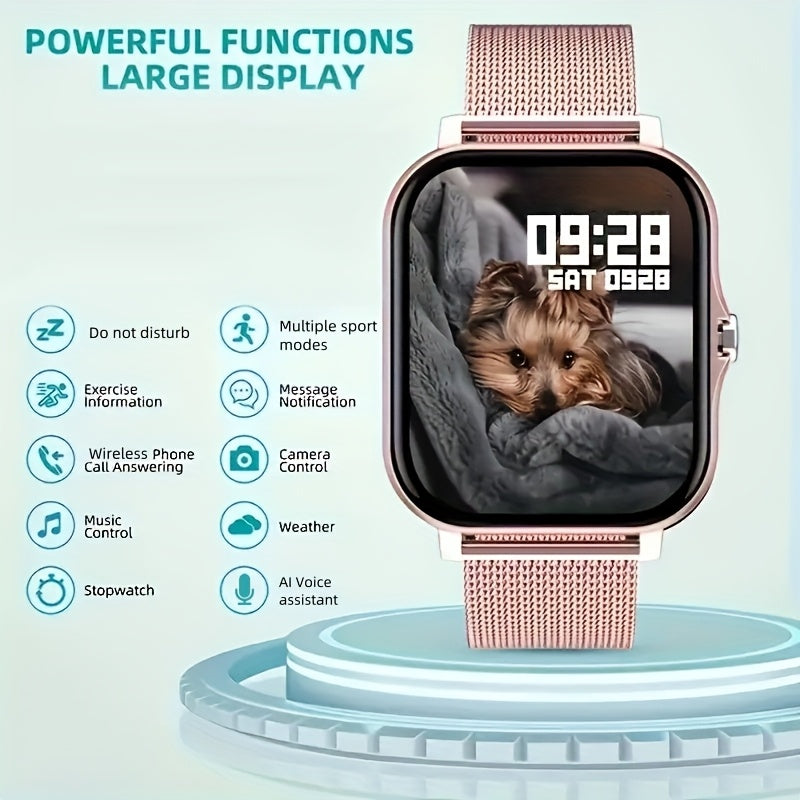 Smart Watch, Men's\u002FWomen's Watch, Call and Message Reminders, DIY Dial, Large Screen Display, Sports Pedometer and Other Modes for Fitness Exercise, Suitable as Holiday and Birthday Gifts