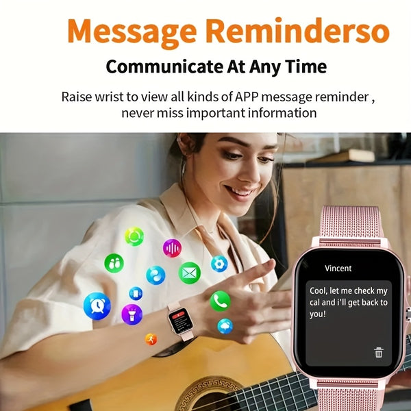 Smart Watch, Men's\u002FWomen's Watch, Call and Message Reminders, DIY Dial, Large Screen Display, Sports Pedometer and Other Modes for Fitness Exercise, Suitable as Holiday and Birthday Gifts