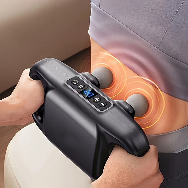 PORTABLE DEEP TISSUE MASSAGER: Percussion Massage Device, 4 Attachments for Relaxing Muscles in The Back, Legs, Neck, Shoulders, And Body, Perfect Gift for Loved Ones